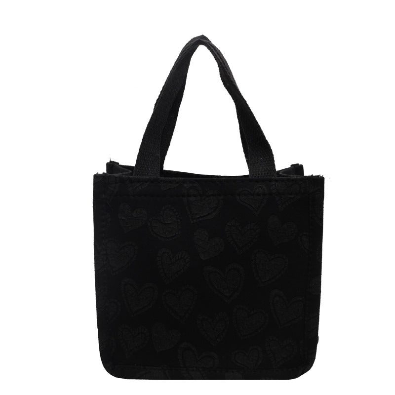 Heart-Embroidered Utility Tote