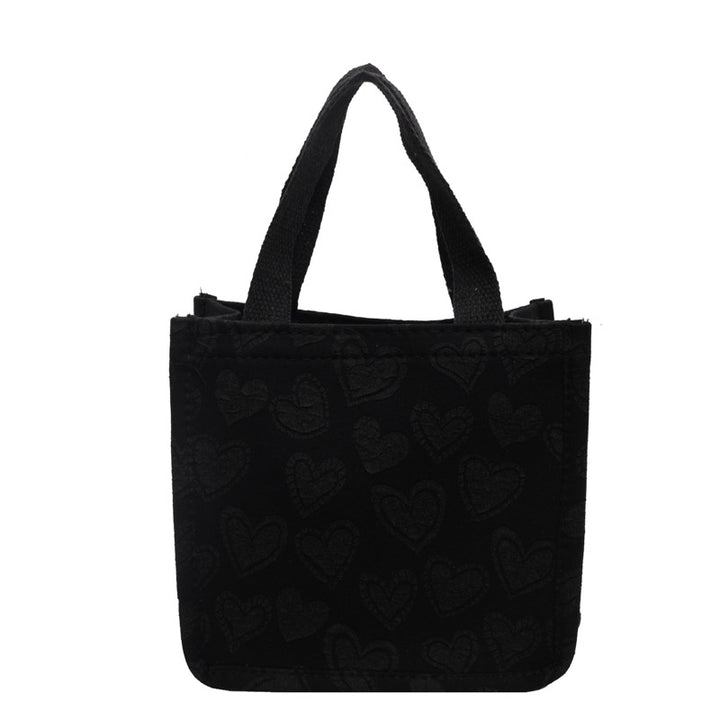 Heart-Embroidered Utility Tote