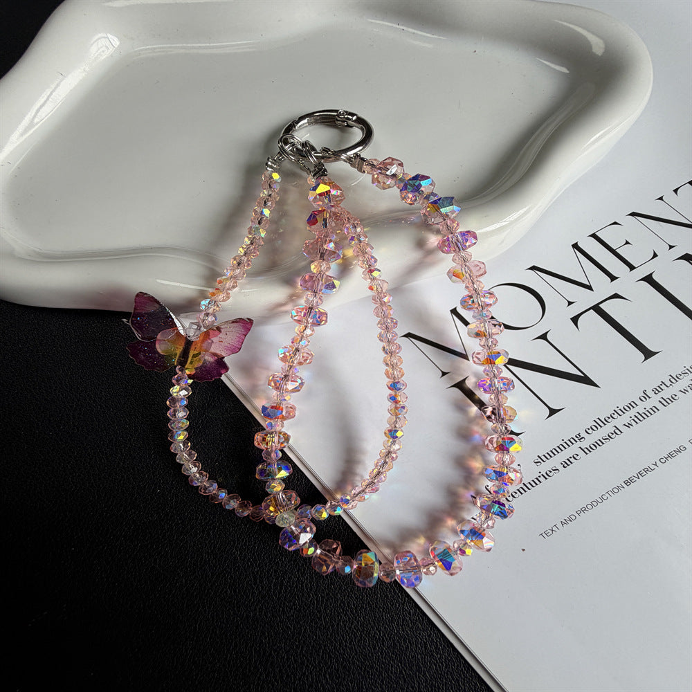 Crystal-Accented Butterfly Charm Keychain Kalsten