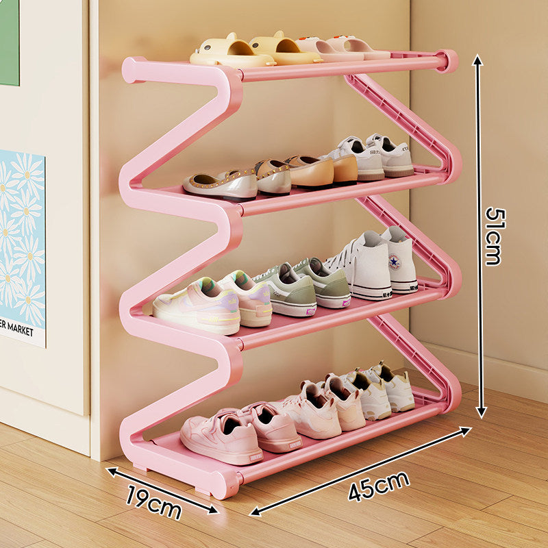 Compact Z-Shaped Multi-Tier Space-Saving Shoe Rack Organizer