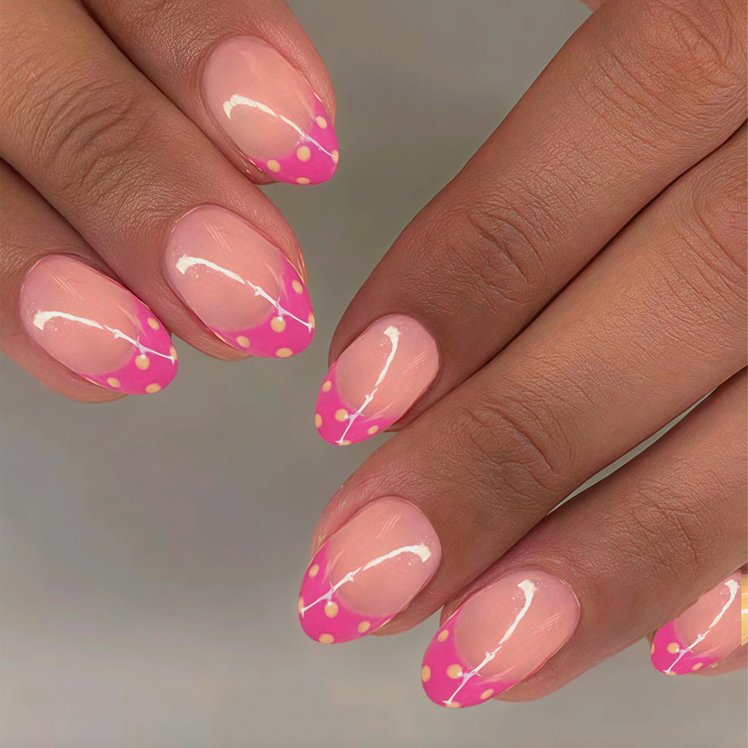 Creative Nail Design Set with Dots and Elegant French Look Kalsten