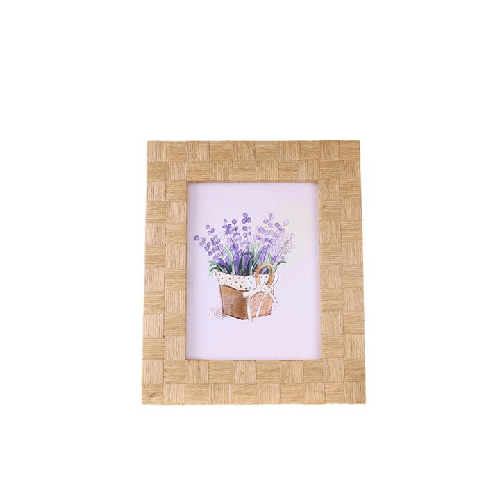Rustic Frame Made of Woven Rattan Kalsten