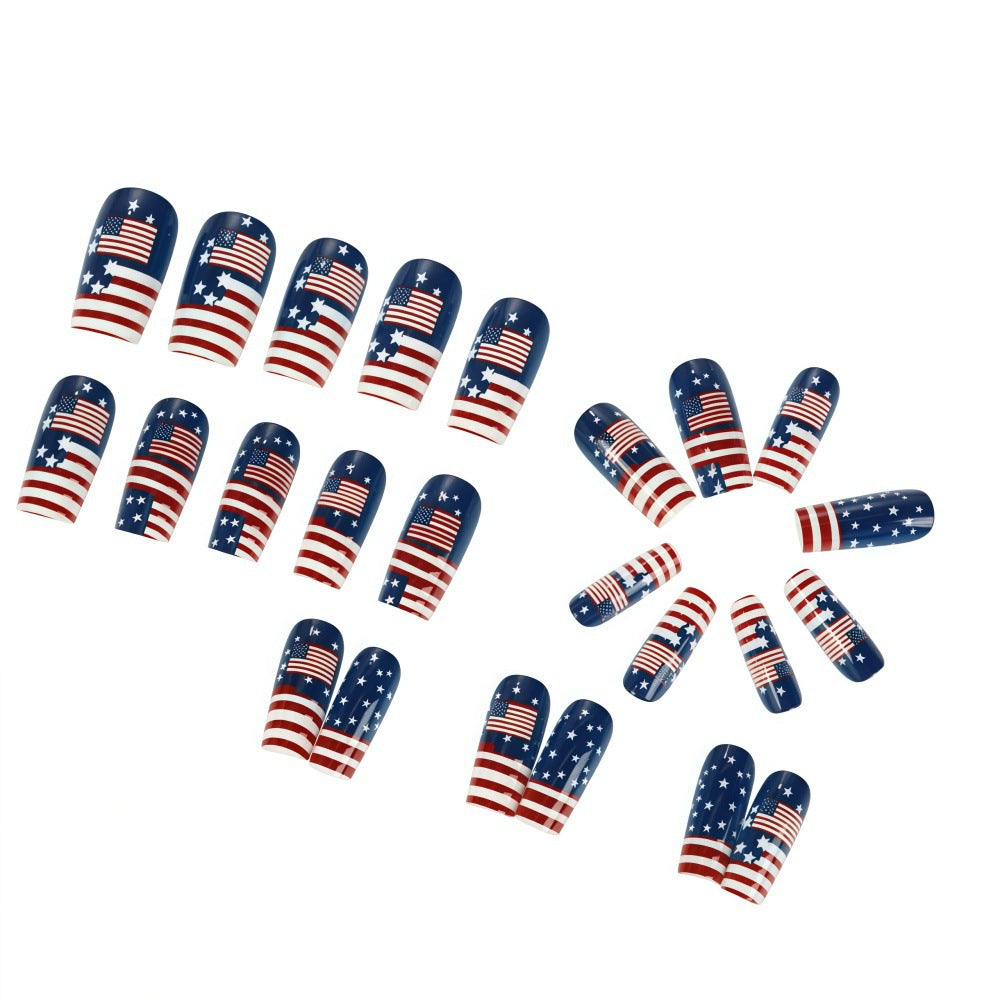 Artificial nails with patriotic flag motif Kalsten