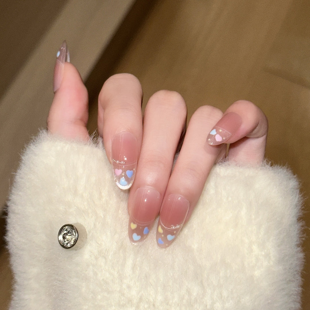 Heart-Themed Stiletto Press-On Nail Set Kalsten