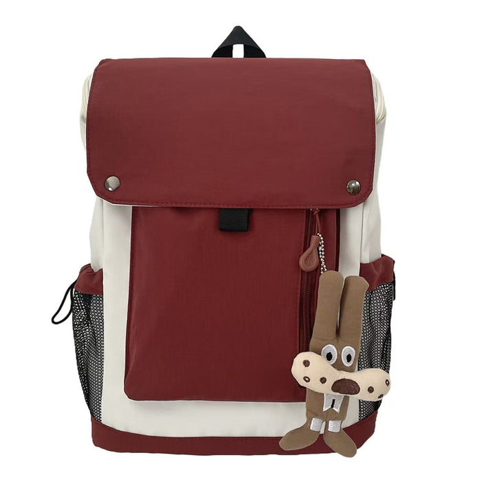 Backpack with Functional Design and Cute Plush Pendant Kalsten