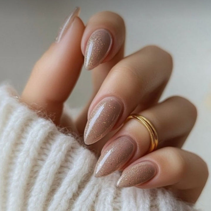 Premium Glittering Almond-Shaped Press-On Nails Kalsten