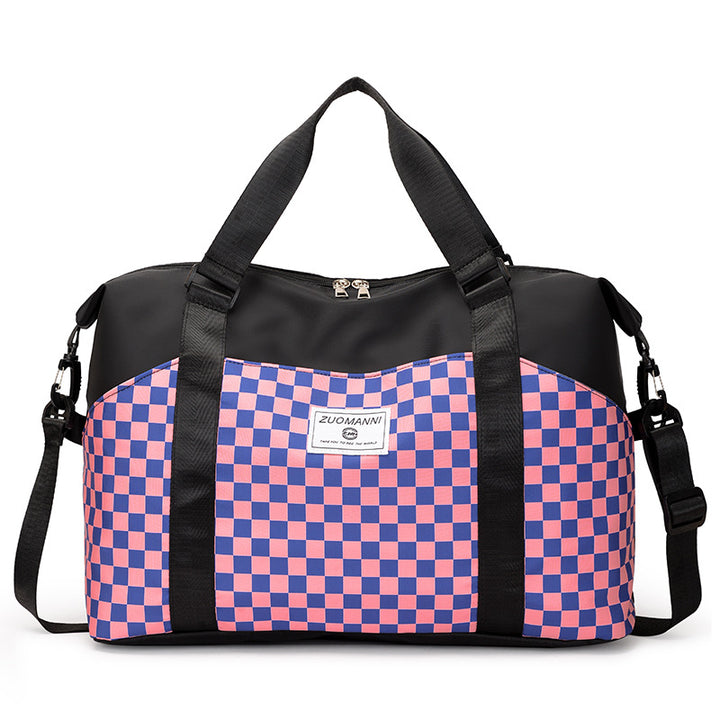 Stylish Checkerboard Duffle Bag Kalsten