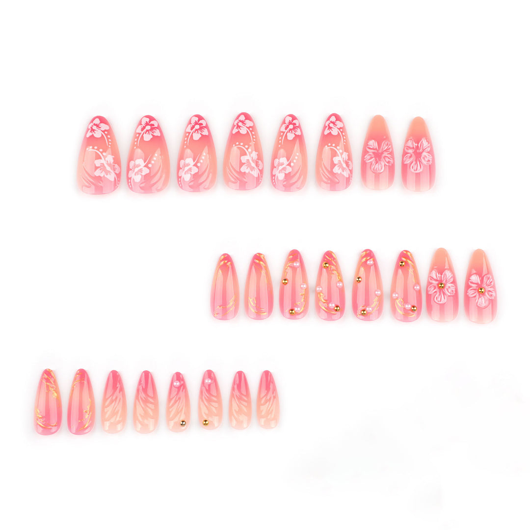 Floral and Decorative Press-On Nail Set Kalsten