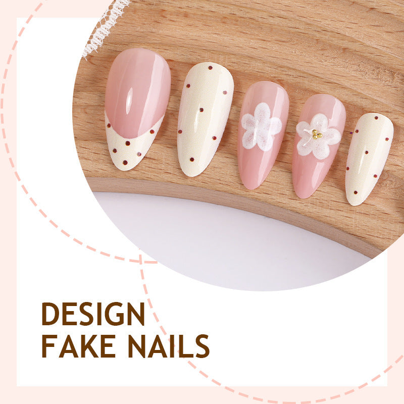 Creative nail art set with floral accents and glitter Kalsten
