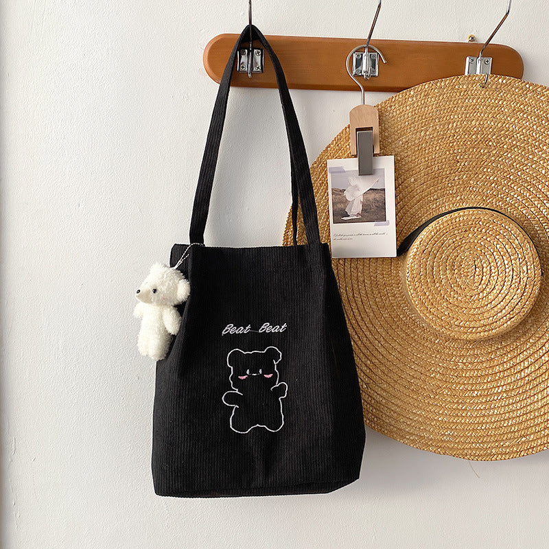 Cute Cartoon Bear Canvas Tote