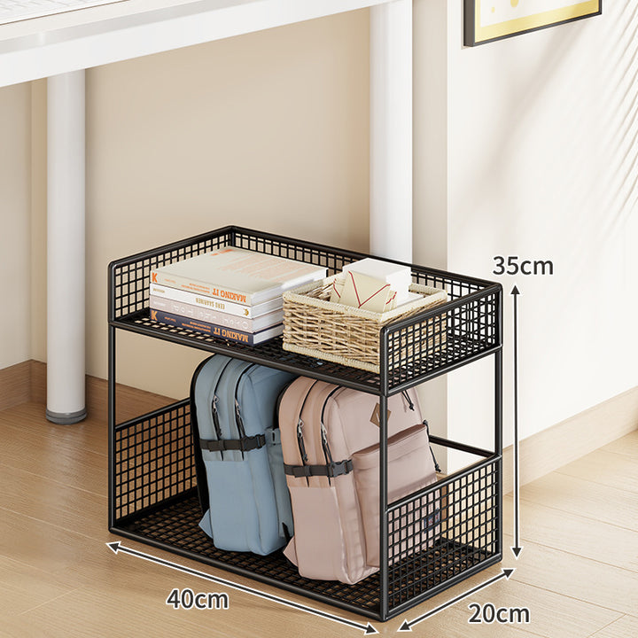 Slim Three-Tier Rolling Mesh Storage Cart with Locking Casters and Ventilated Shelves