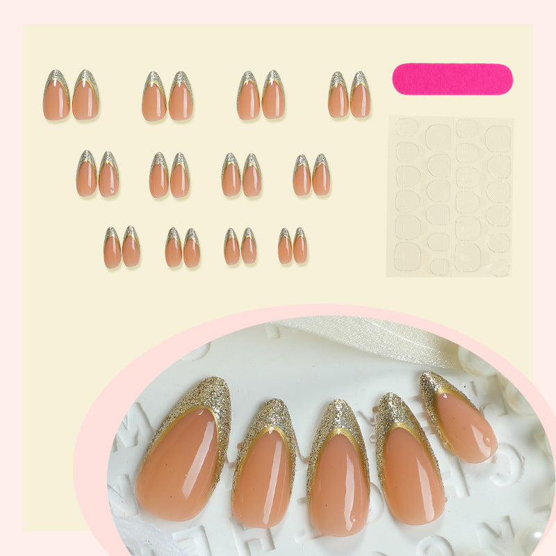 Elegant Stiletto Press-On Nail Set with Glittering Design Kalsten