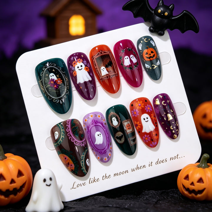 Halloween-Themed Press-On Nail Art