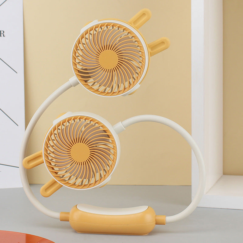 Ladies Portable Neck Fan with Flexible Mount and Dual Fan System Kalsten