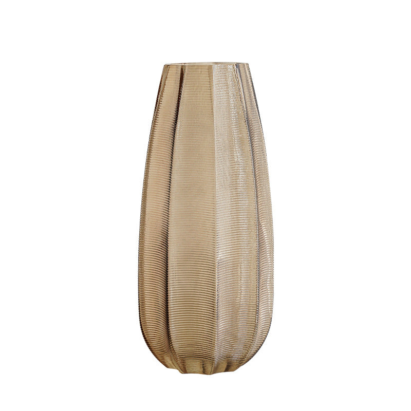 Decorative glass vase with ribbed structure Kalsten