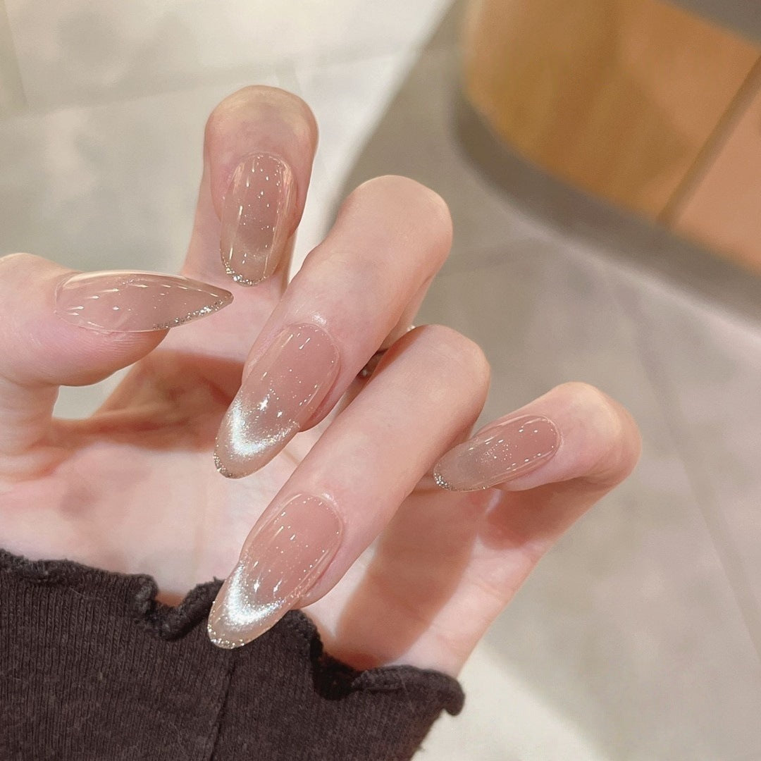 Artificial nails with elegant glitter fringe Kalsten