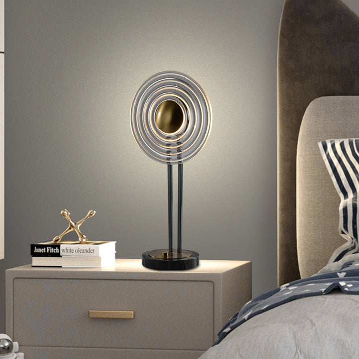 Artistic Table Lamp with Modern Swirling Design