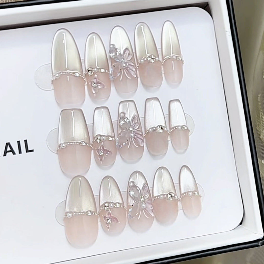 Luxury Floral-Design Press-On Nail Set Kalsten
