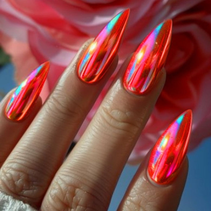 Shimmery Stiletto Press-On Nail Art Kalsten