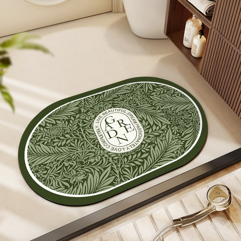 Oval Floral Bath Mat Kalsten