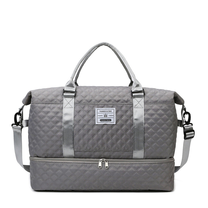 Multi-Pocket Quilted Duffle Bag