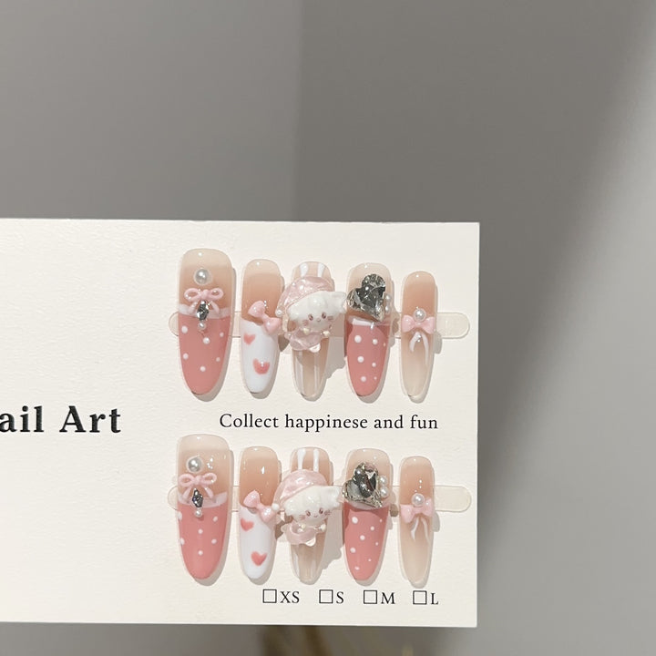 Decorative 3D Cartoon-Themed Press-On Nail Set