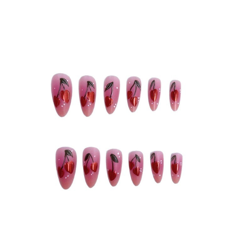 Artifical Nail Art with Cherry Design Kalsten