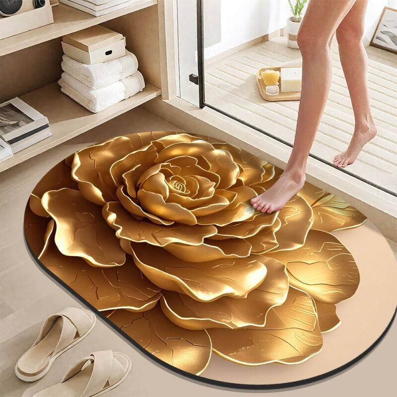 Elegant Lotus Flower Bath Mat Kalsten
