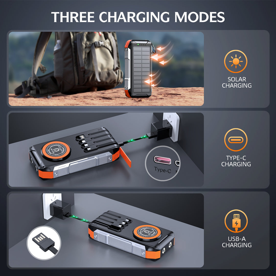 Multifunctional solar power bank with LED light and fast charging function Kalsten