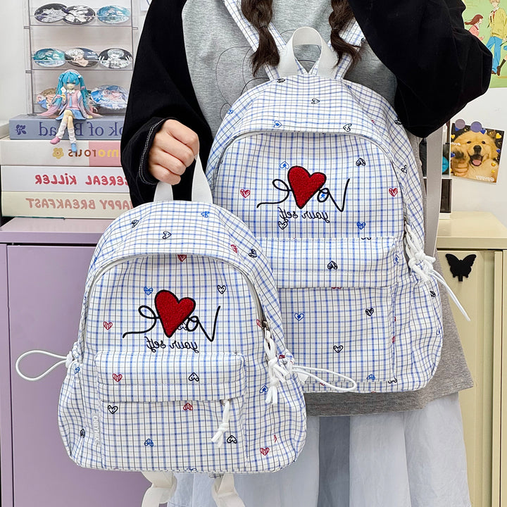 Embroidered Heart-Themed Casual Backpack Kalsten