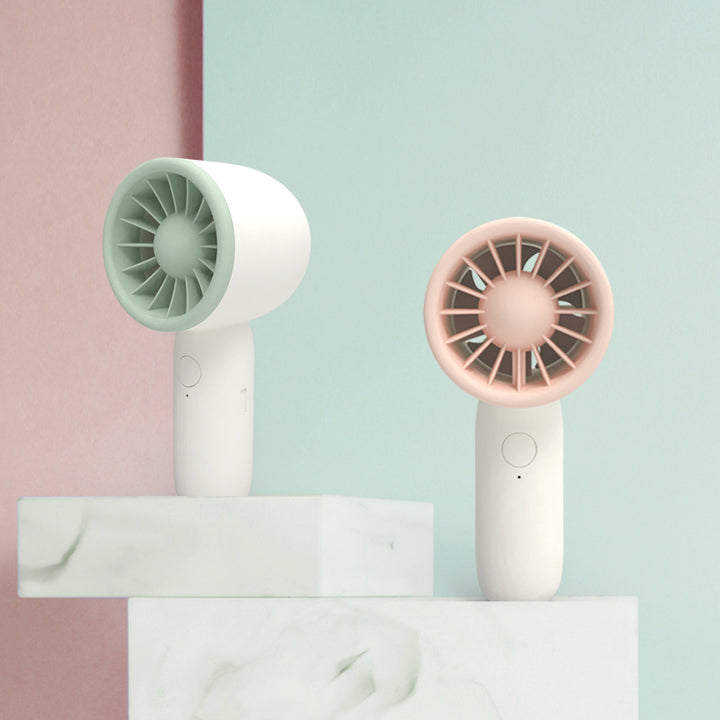 Unisex mini compact pocket fan with rechargeable battery, one-button operation and quiet DC motor Kalsten
