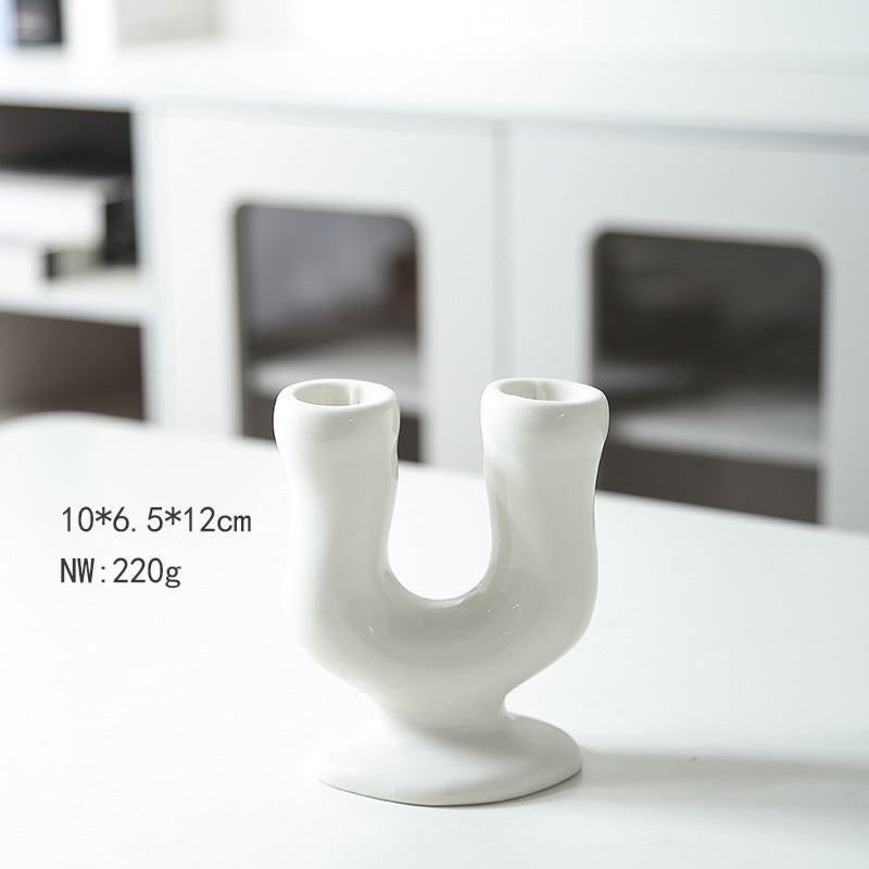 Modern Dual Chamber Ceramic Vase Kalsten