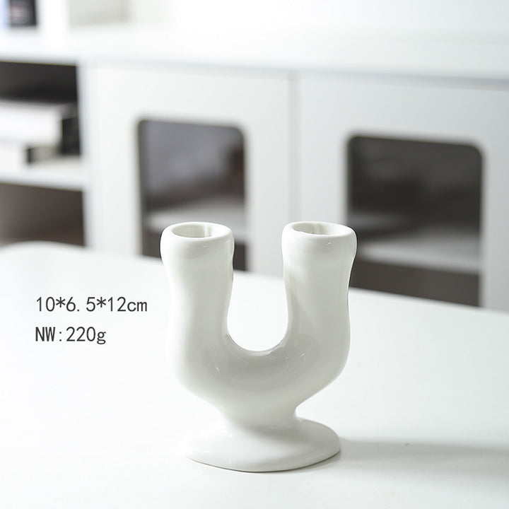 Modern Dual Chamber Ceramic Vase Kalsten