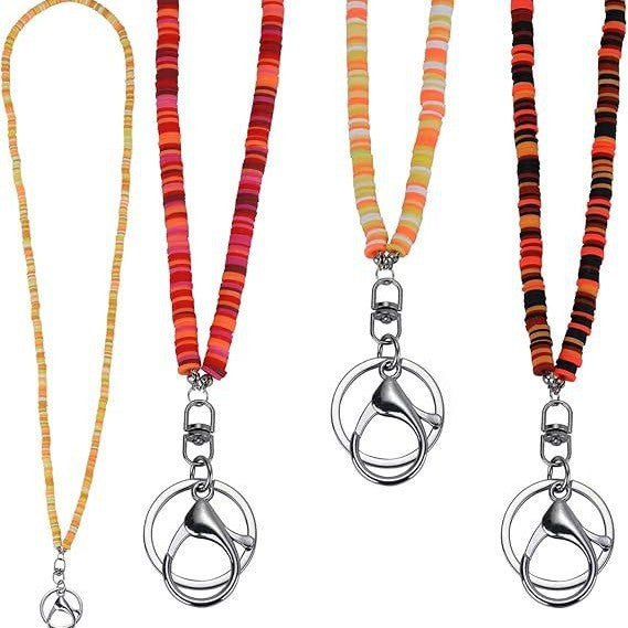 Colorful Beaded ID Badge Holder Lanyard Kalsten