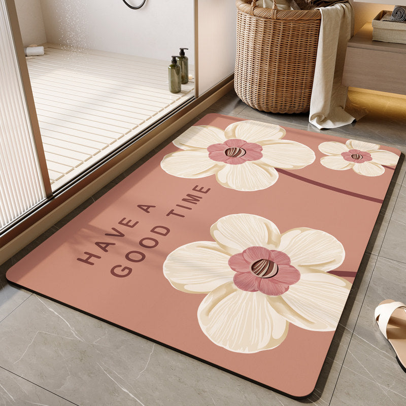 Decorative Floral Bath Mat Kalsten