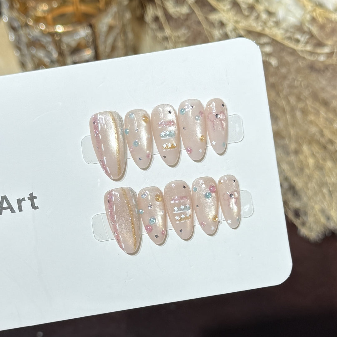 Starry Galaxy-Inspired Press-On Nail Art Set Kalsten