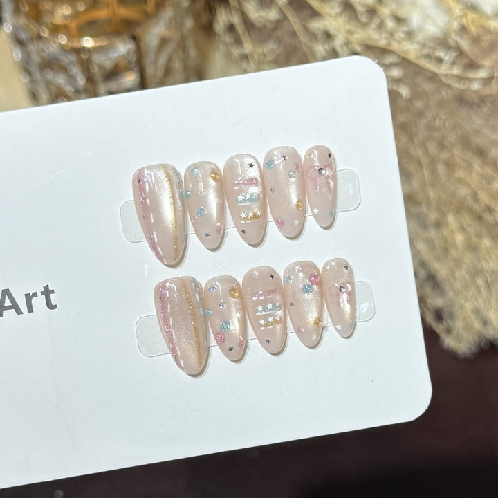 Starry Galaxy-Inspired Press-On Nail Art Set Kalsten