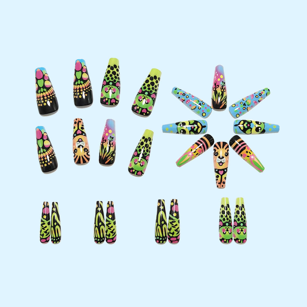 Creative artificial nails with colorful animal designs Kalsten