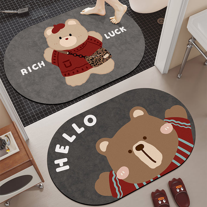 Cartoon Dog-Themed Bath Mat Kalsten
