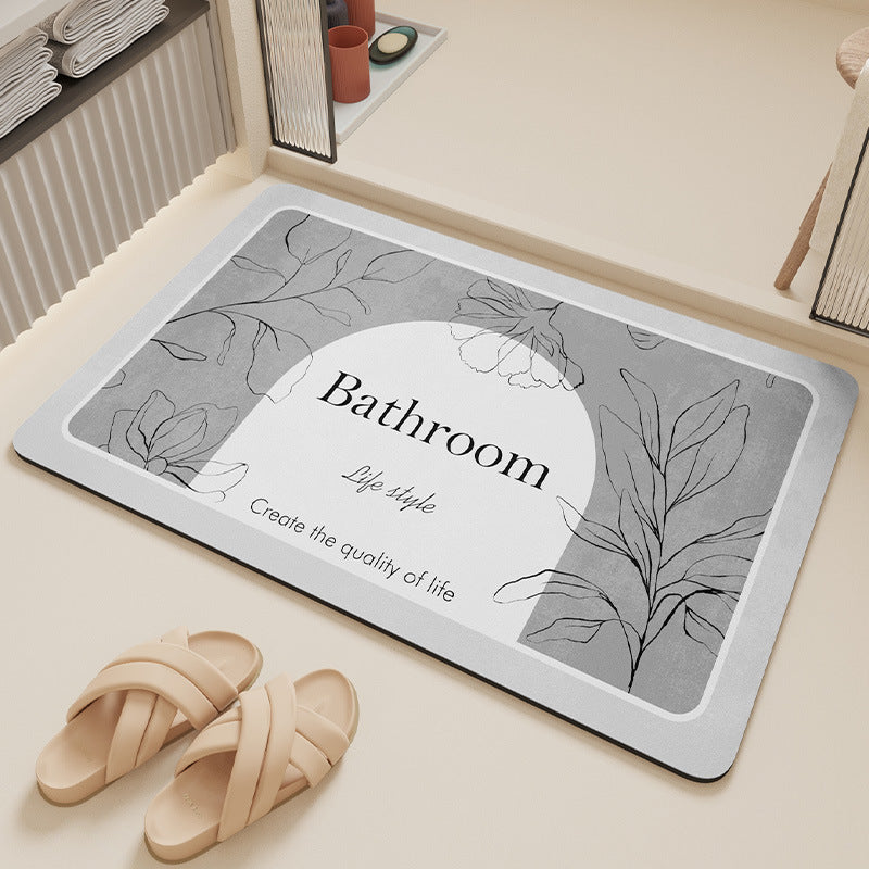 Elegant Floral Design Bathroom Mat Kalsten
