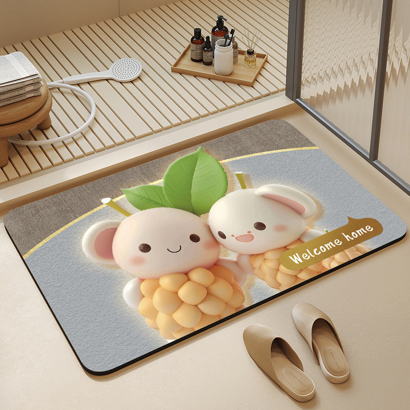 Whimsical Cabbage-Themed Welcome Mat Kalsten