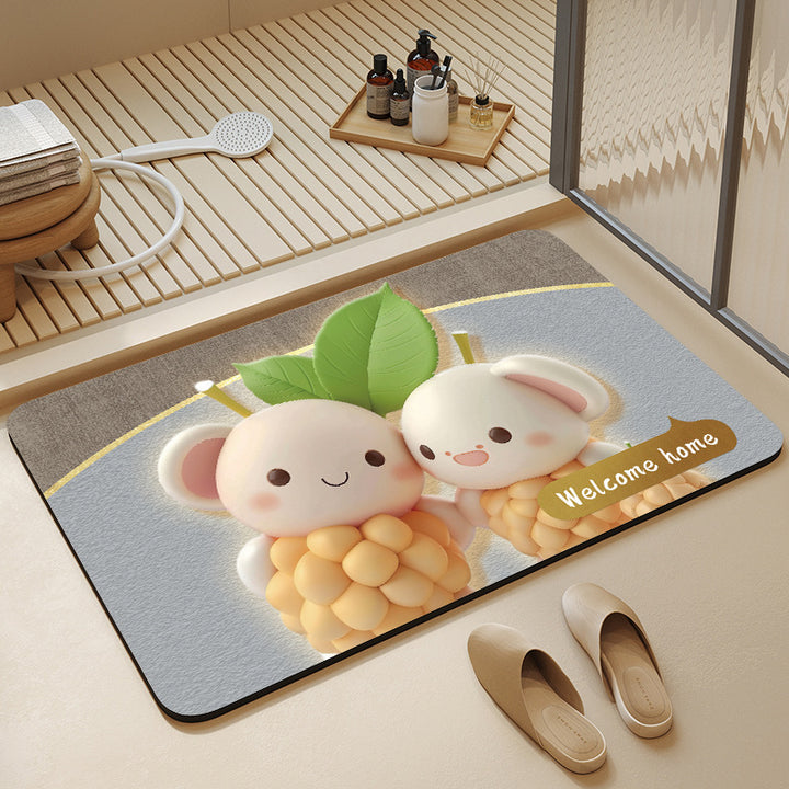 Whimsical Cabbage-Themed Welcome Mat Kalsten
