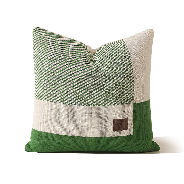 Woven cushion cover with checked jacquard relief and concealed zipper Kalsten