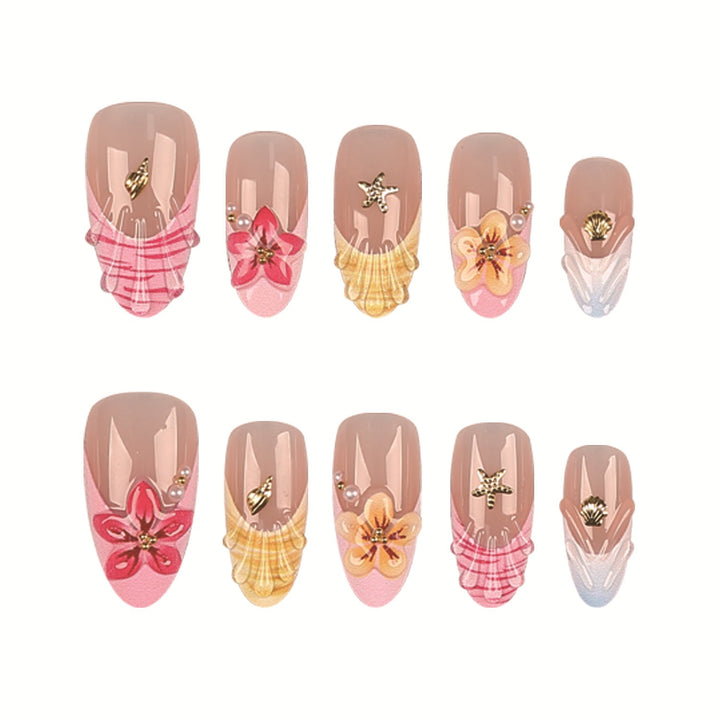 Artistic Floral Press-On Nail Art Set