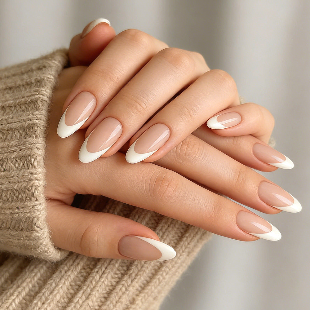 Elegant French Tip Stiletto Press-On Nails Kalsten