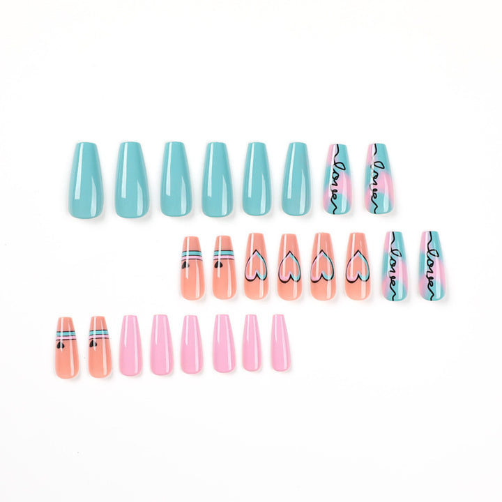 Artful acrylic nails in modern design with creative colors Kalsten