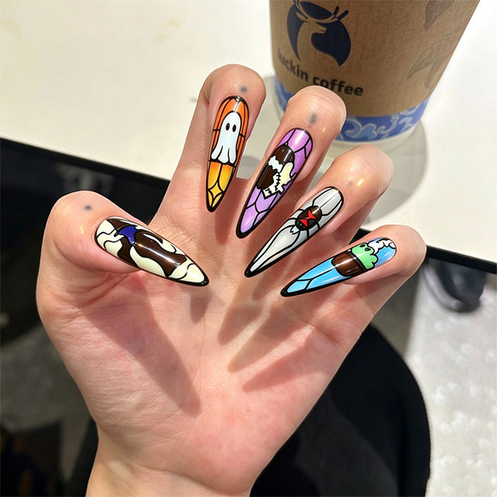 Artistic Nail Tips with Ice Cream Design Kalsten