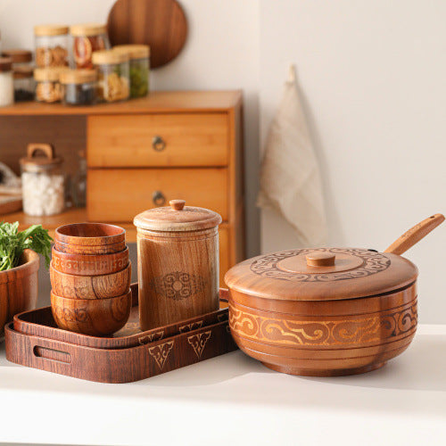 Decorative Wooden Storage Bowl