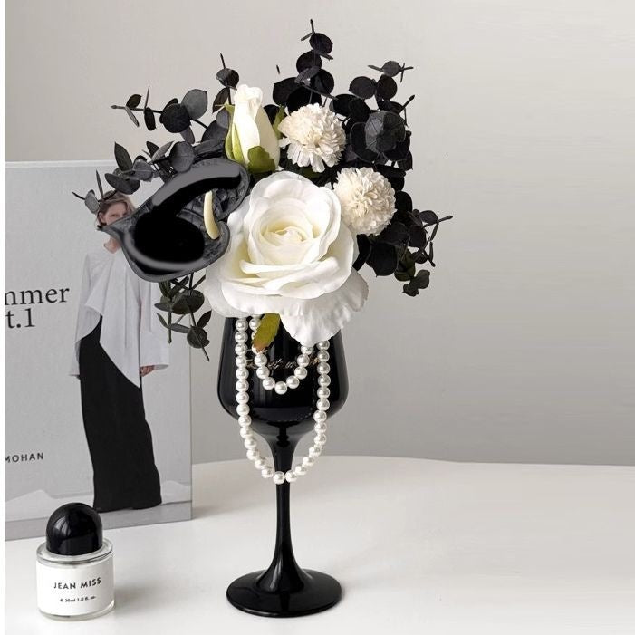 Elegant Floral Wine Glass Centerpiece