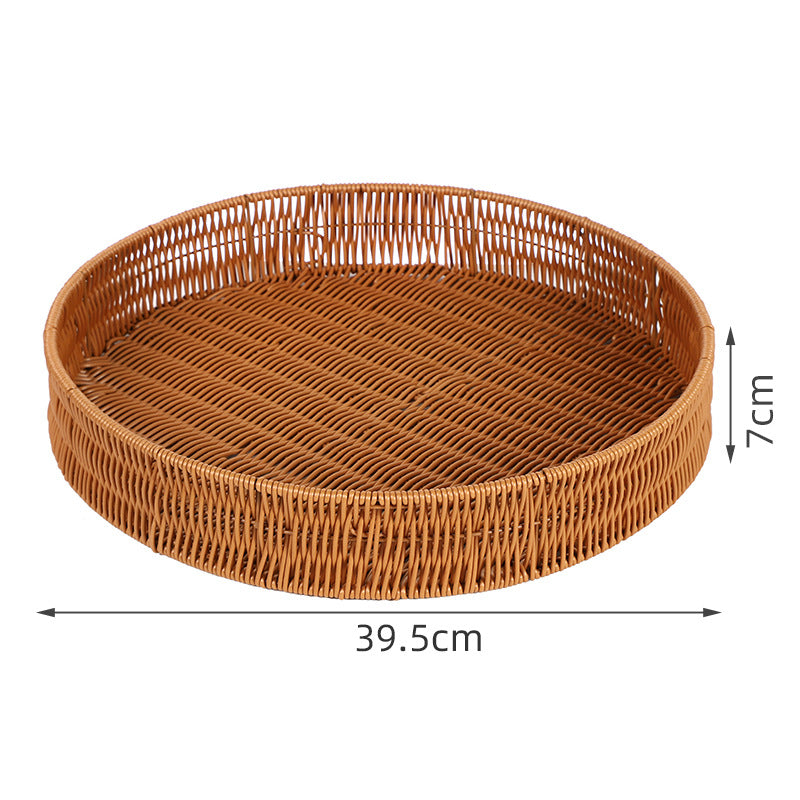 Round Artisan Woven Serving Tray Kalsten